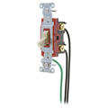 Hubbell Wiring Device-Kellems Hubbell- PRO Series, General Purpose AC, Single Pole, 20A120/277V AC, Back and Side Wired, Pre-Wired with 8" #12 THHN 1221PWI